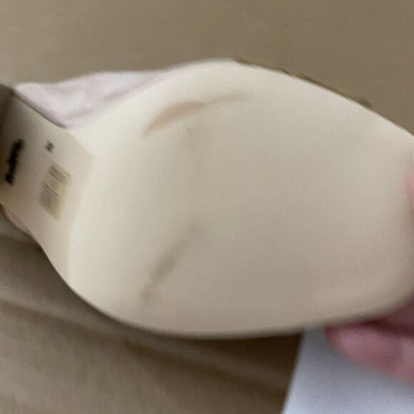 Coach Bria Women Tan Pink Oat Pale Blush Open Toe Block Heel CB Mules Size 5B - Picture 10 of 12